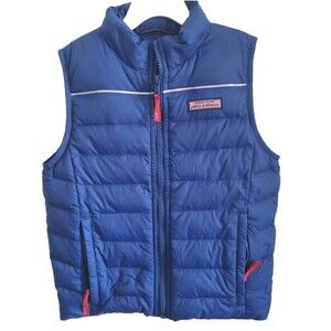 Vineyard Vines DOWN Puffer Vest jacket Kids Size 7 Navy Blue School Hiking